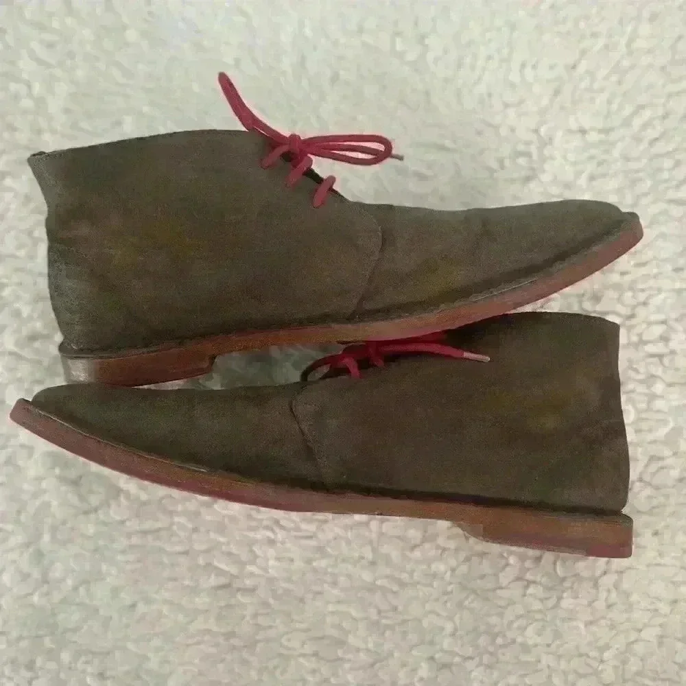 Cole Haan Paul Chukka Boots Shoes‎ Mens Size 13 Brown Distressed Suede Lace Up